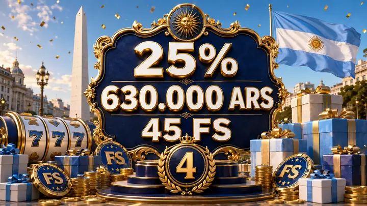Cuarto deposito de casino 25 por ciento hasta 630000 ARS y 45 FS