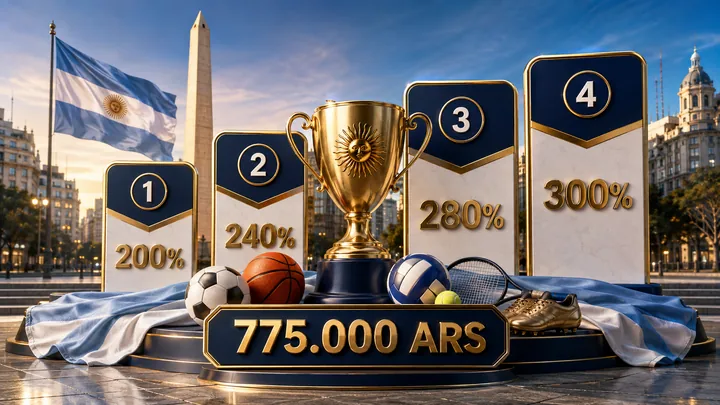 Paquete deportivo de hasta 775000 ARS en cuatro depositos