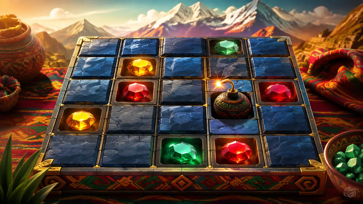 Juego Mines con cuadrícula y multiplicadores
