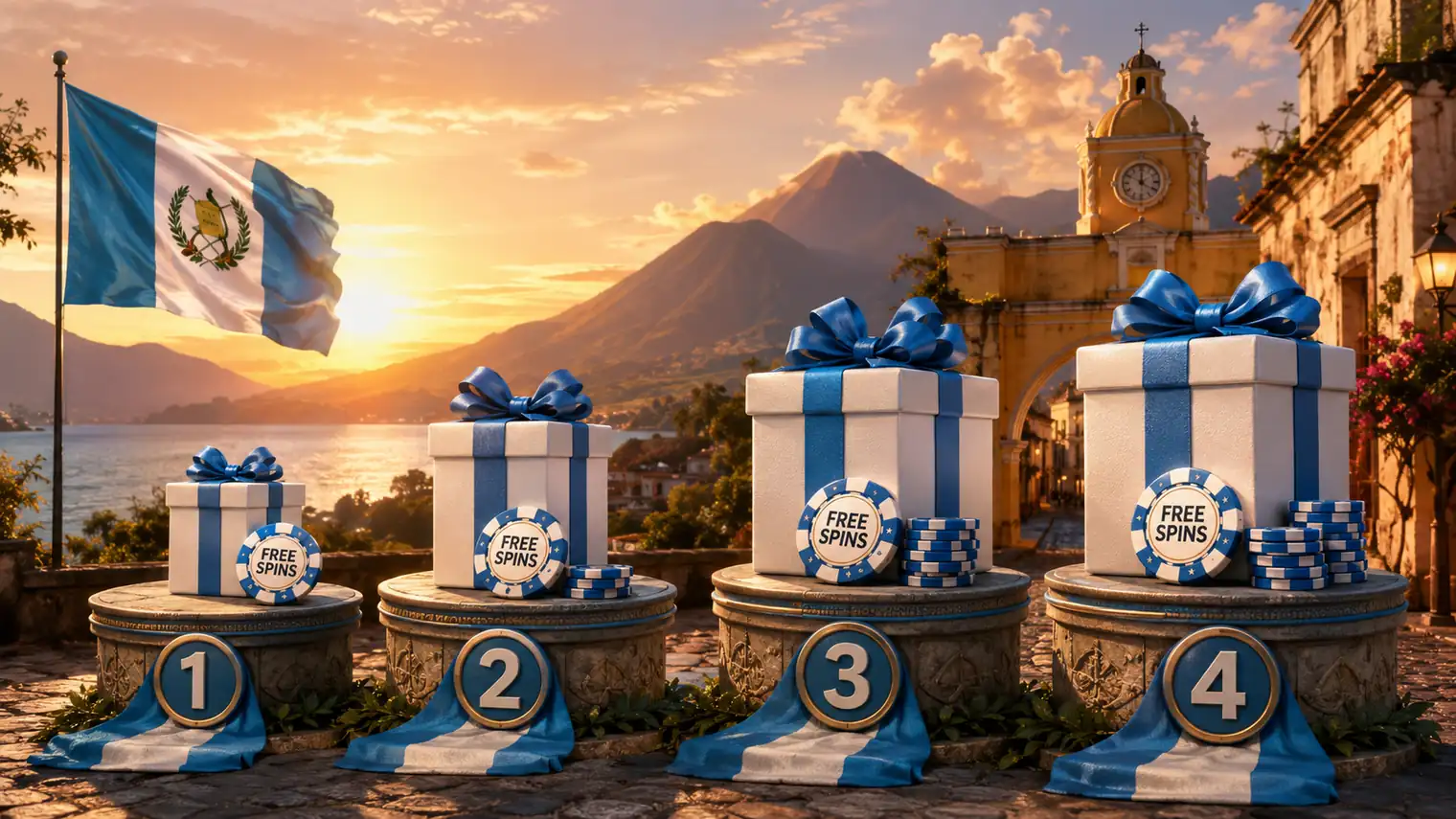 Cuatro etapas del paquete de casino en quetzales